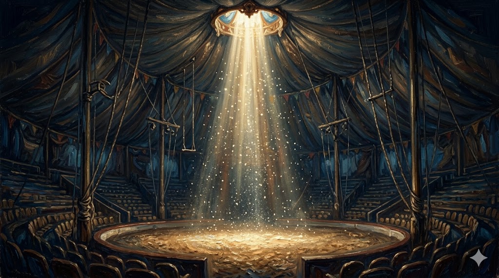 幻想的なサーカスのテント内部